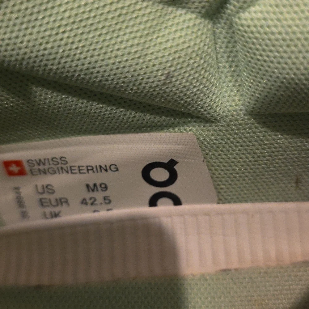 On Running Mint and White Athletic Shoes